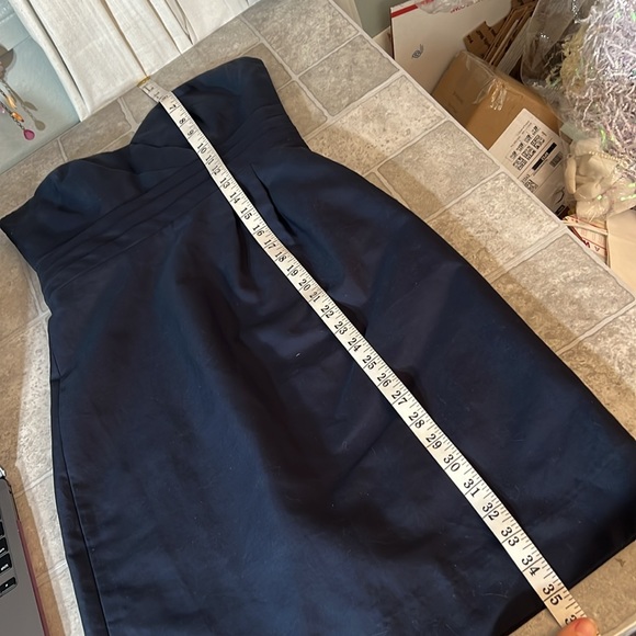 J Crew Raquel 🆕 Sleeveless Party Bridesmaid Dress Navy Blue open shoulders sz.0 - Picture 14 of 16